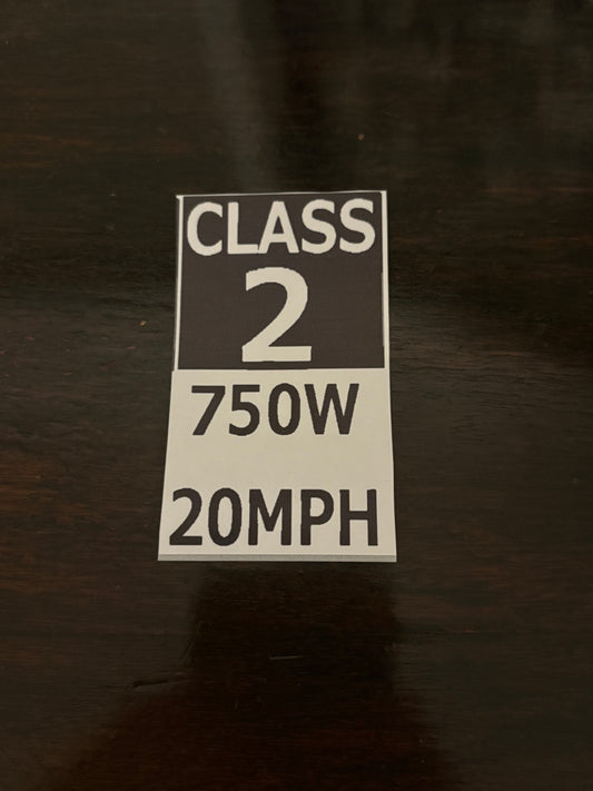 Class 2 E-bike Sticker